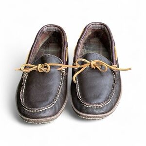 L.L. Bean Dark Brown Leather Slip-Ons